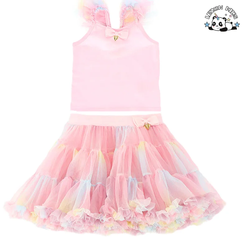 Conjunto de Top de Algodão e Saia Tutu Top Fashion Estilo Doce para Festa de Meninas Conjuntos de Roupas - Product Image