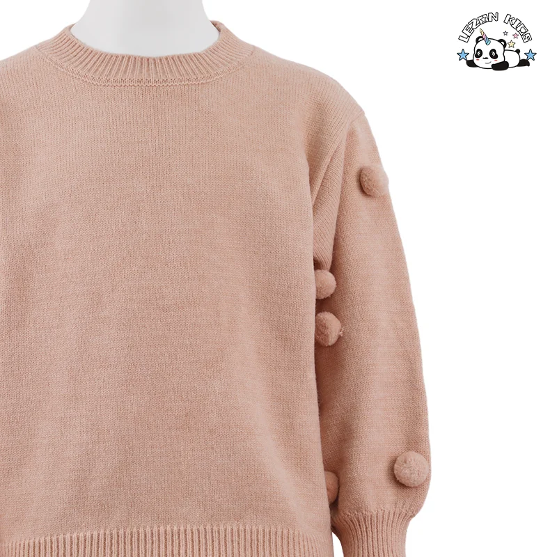 Two Pieces Long Sleeve Soft Knitting Pullover Sweater With Tutu Skirt Toddler Girl Winter Clothing Sets - Product Image