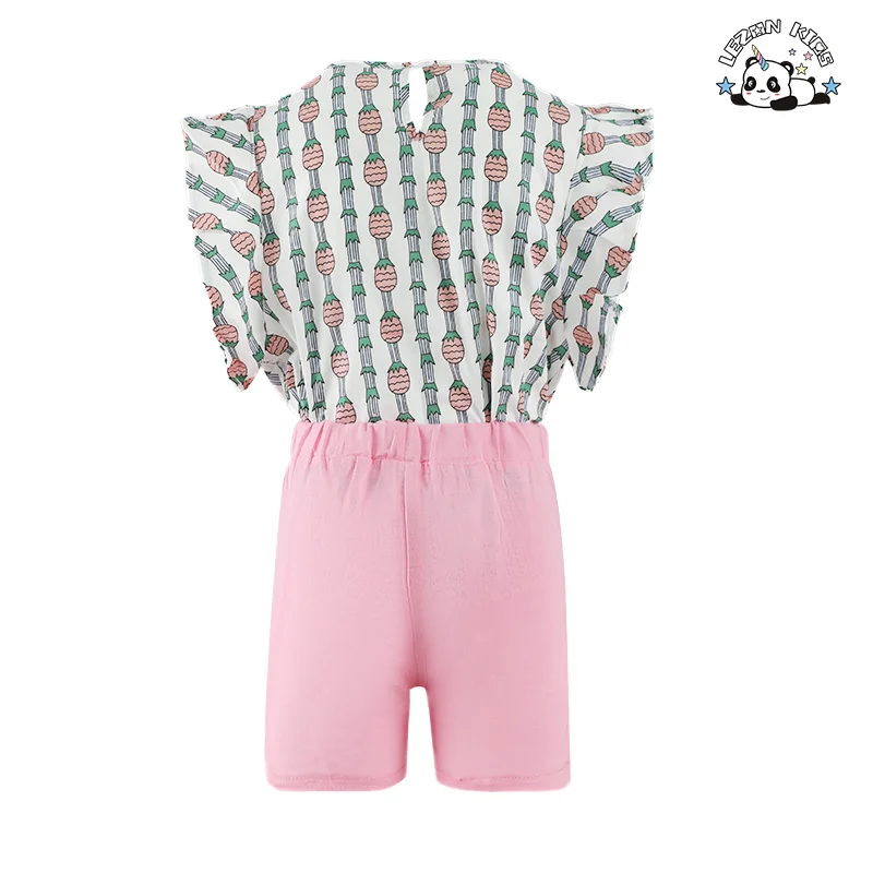 Roupas infantis por atacado sem mangas com estampa de abacaxi Roupas infantis para meninas Bebês - Product Image