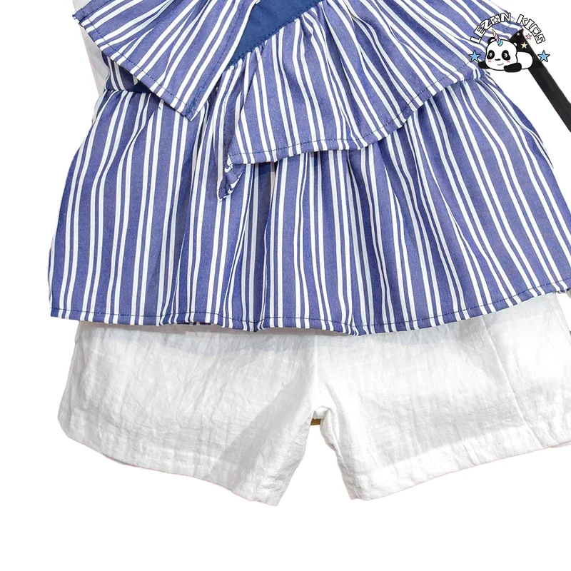 Atacado de Alta Qualidade Personalizado Roupa de Menina Fofa e Macia com Alça de Espaguete e Shorts 2 Peças Conjunto de Roupas - Product Image