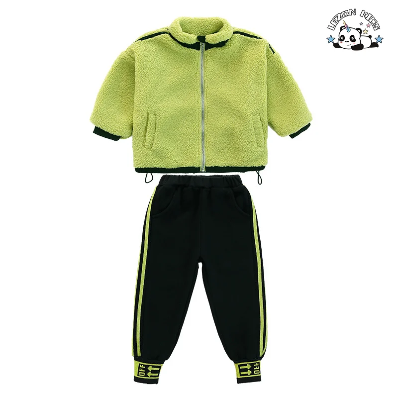 Varejo de Conjuntos de Roupas de Fleece Polar para Meninas de 2 a 14 Anos, Conjuntos de Calças e Camisas para Outono e Inverno