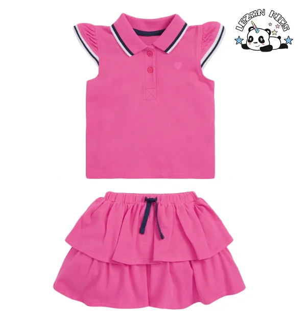 Wholesale custom children's clothing summer new girls skirt suit - Product Image