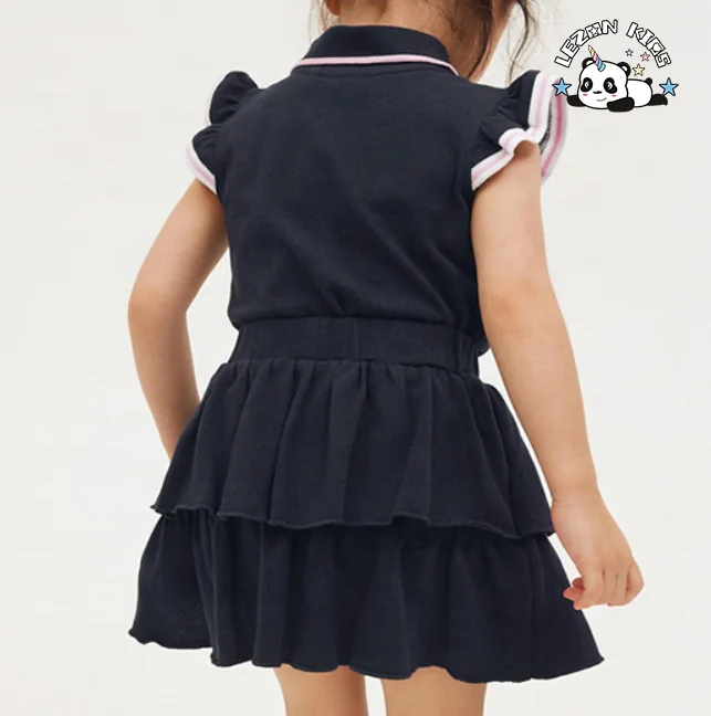 Wholesale custom children's clothing summer new girls skirt suit - Product Image