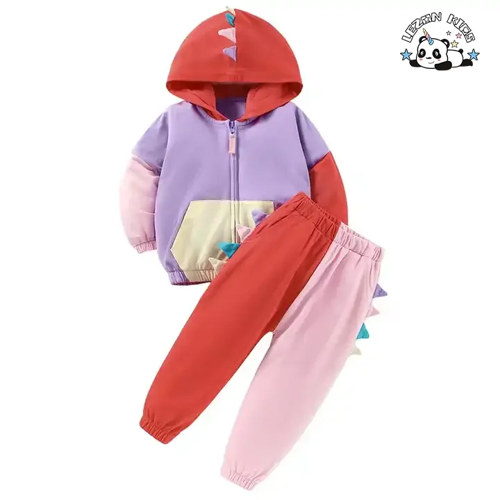Winter Stylish Boutique Clothing Sets Summer Color Block Girls Clothing Fashion for Kids 3 to 10T - Product Image