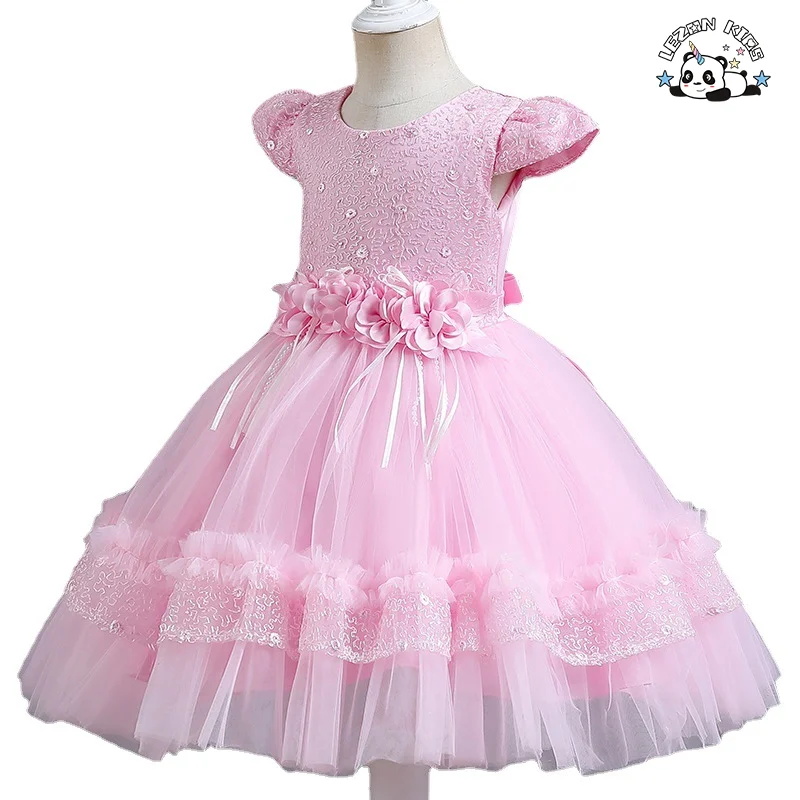 2022 New Girl's Dress Mesh Flower Dress Foreign Trade Children's Dress Spot Wholesale