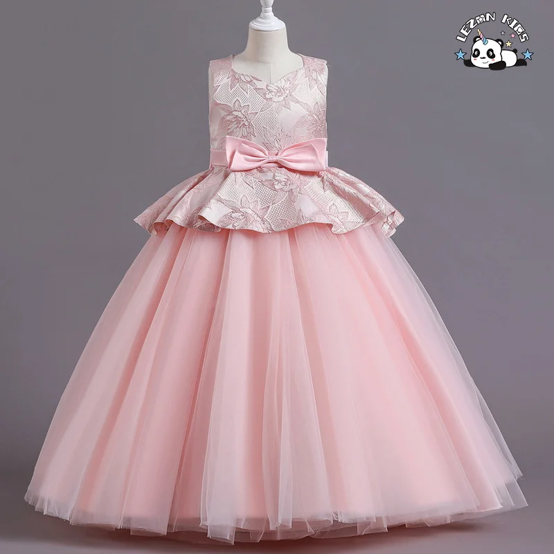 Vestido de Noiva Infantil 2023 Azul para Primeira Comunhão Formal longo de Renda Princesa para Baile de Formatura - Product Image