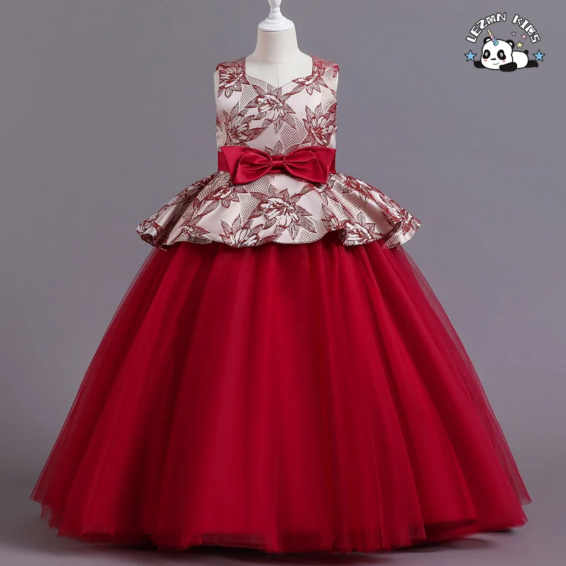 Vestido de Noiva Infantil 2023 Azul para Primeira Comunhão Formal longo de Renda Princesa para Baile de Formatura - Product Image