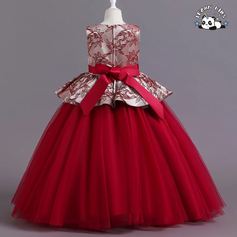 Vestido de Noiva Infantil 2023 Azul para Primeira Comunhão Formal longo de Renda Princesa para Baile de Formatura - Product Image