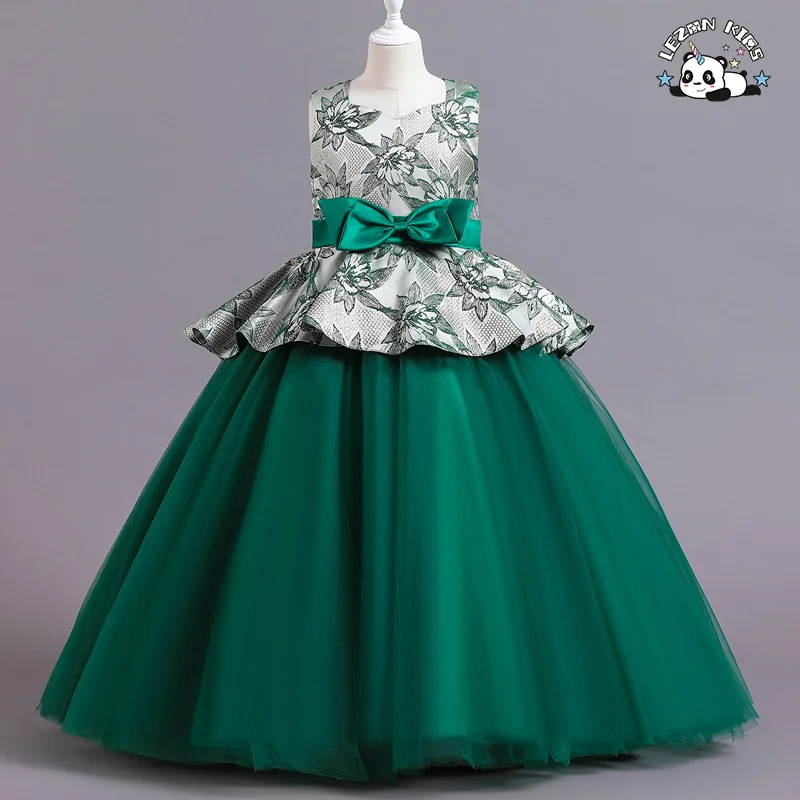 Vestido de Noiva Infantil 2023 Azul para Primeira Comunhão Formal longo de Renda Princesa para Baile de Formatura - Product Image