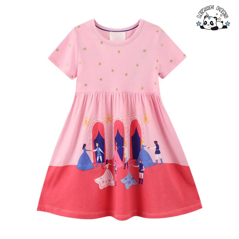 2024 Customization Dress Girls Dress Comfortable Colorful Cartoon Girls Dress for Kids