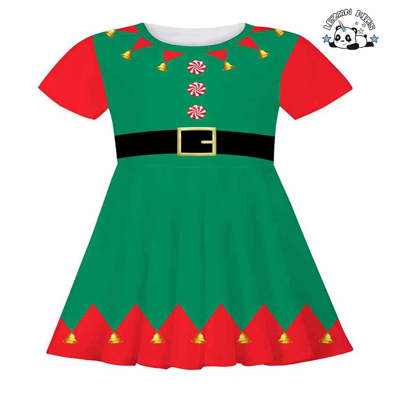 2024 Factory Direct Sales European American Style Printed Short Sleeve Girls Dress for Children's Clothing - Product Image