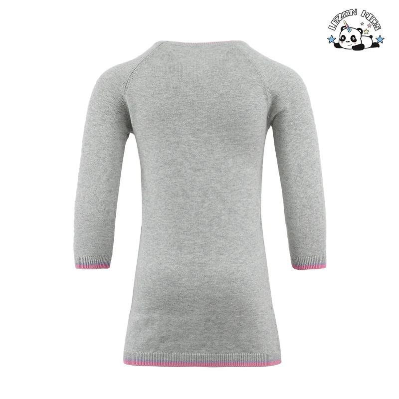 2024 High Fashion Custom Long Sleeve Kids Dress Rainbow Printed Girls Dress for 2-14 Children Clothing - Product Image