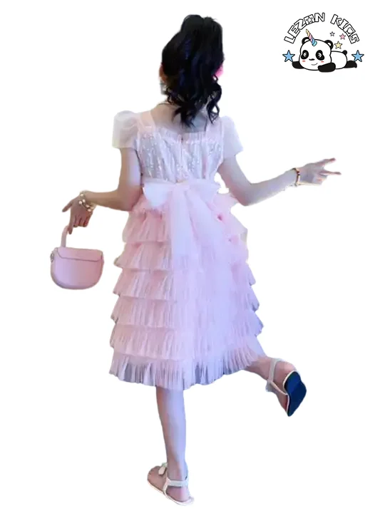 2024 High Quality Luxury Tutu Girl Dress Little Princess Cake Girl Dress Fancy Sequined Girl Dress - Product Image