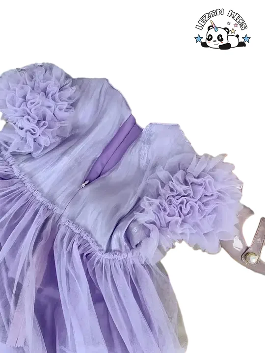 2024 High Quality summer short sleeve girls dress sweet sequined girl dress flower tutu girl dress - Product Image