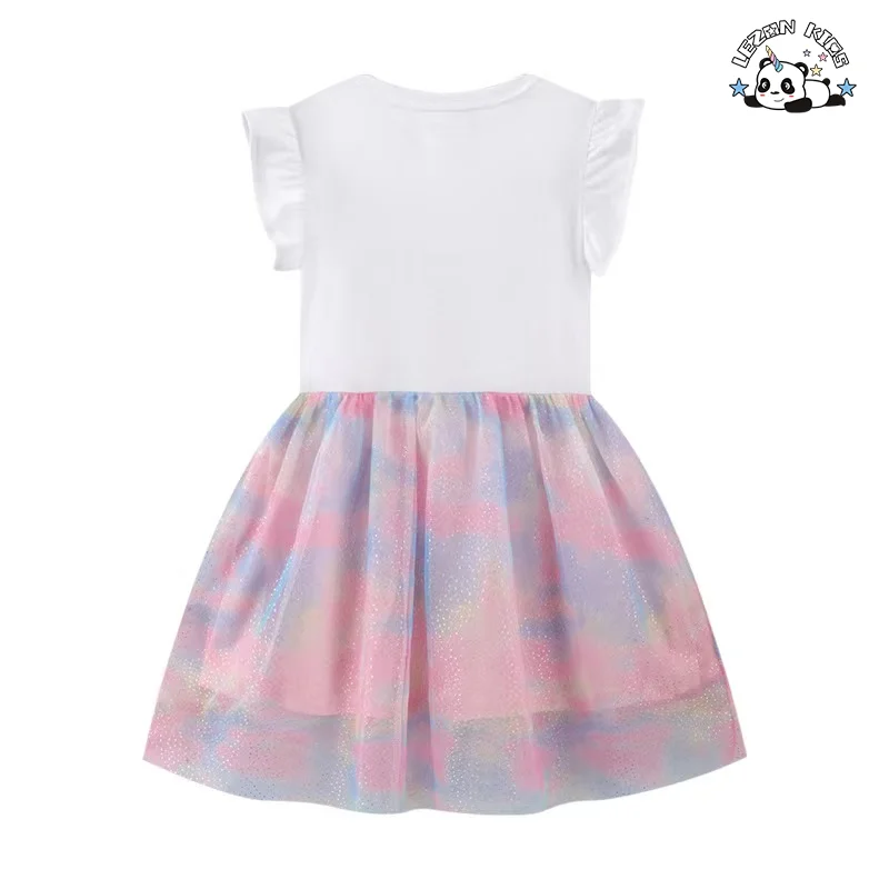 2024 Hot Sale Summer Dresses for Baby Girls Short Sleeve Sweet Dress Smocked Design Girl Dress - Product Image