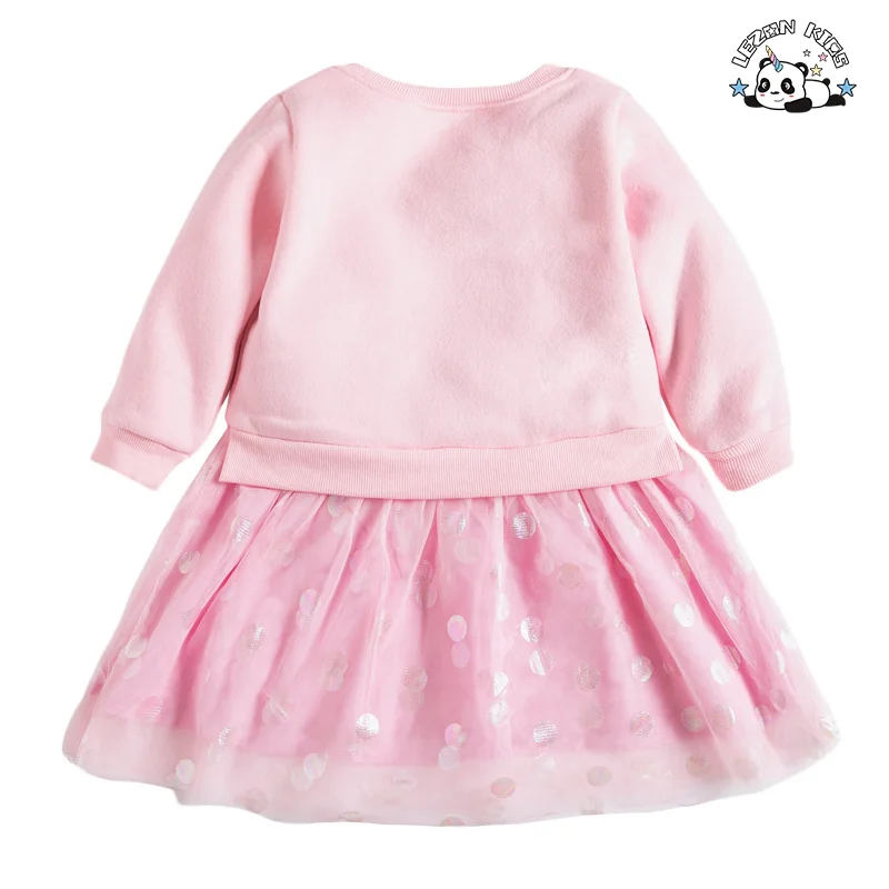 2024 Most Popular Customize Kid Clothing Lovely unicorn Rubber Print Sweatshirt Girls Dress - Product Image