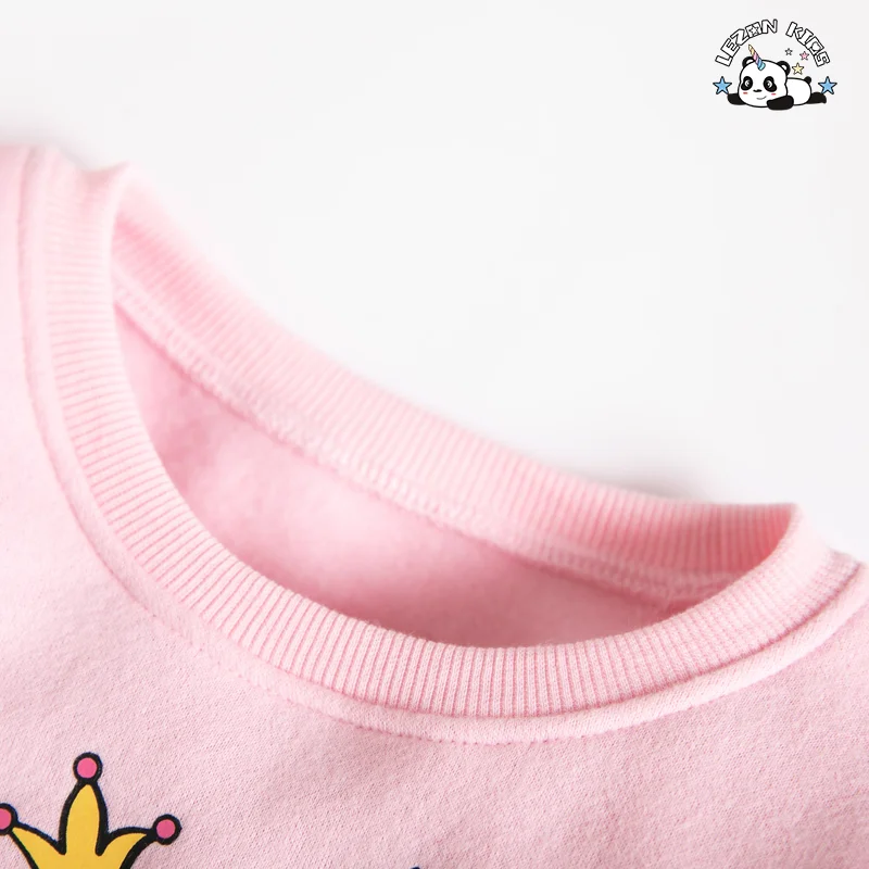2024 Most Popular Customize Kid Clothing Lovely unicorn Rubber Print Sweatshirt Girls Dress - Product Image