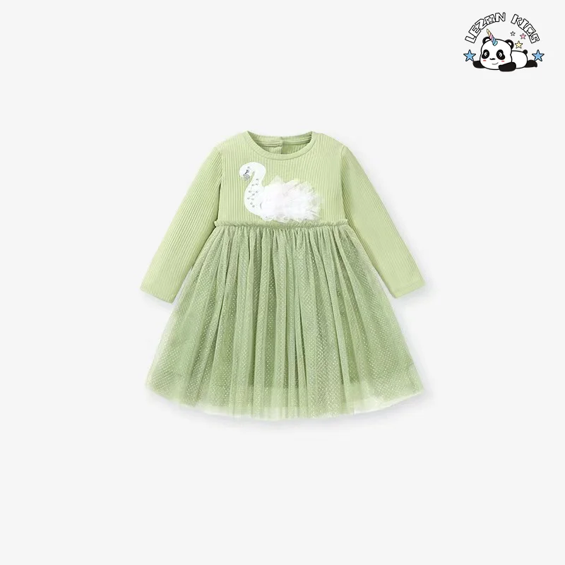 Chegada de 2024 - Vestidos de Meninas com Estampa de Unicórnio e Bordado de Algodão Lavável - Product Image
