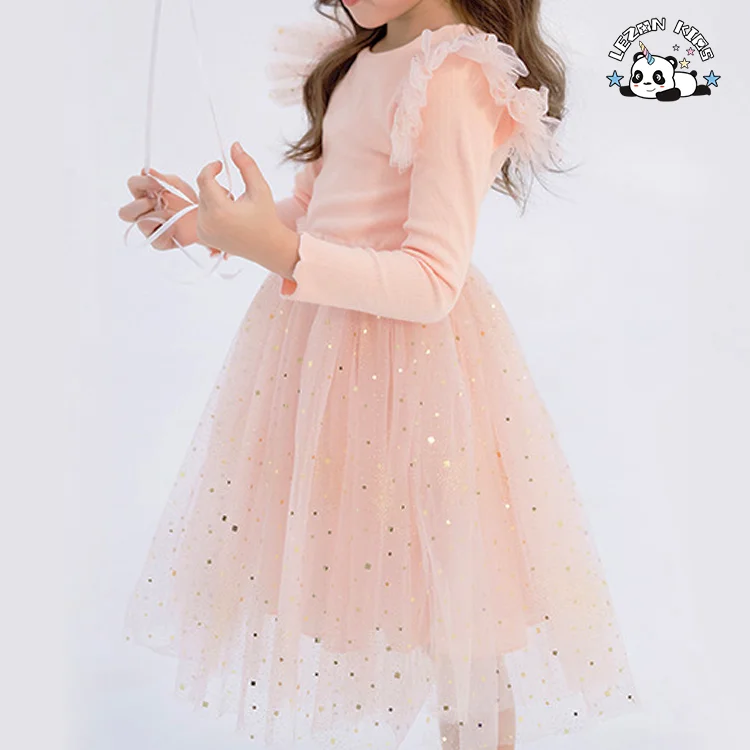2024 New Arrival Spring Autumn Kids Luxury Frocks Princess Tulle Dress for 3-8T Girls - Product Image