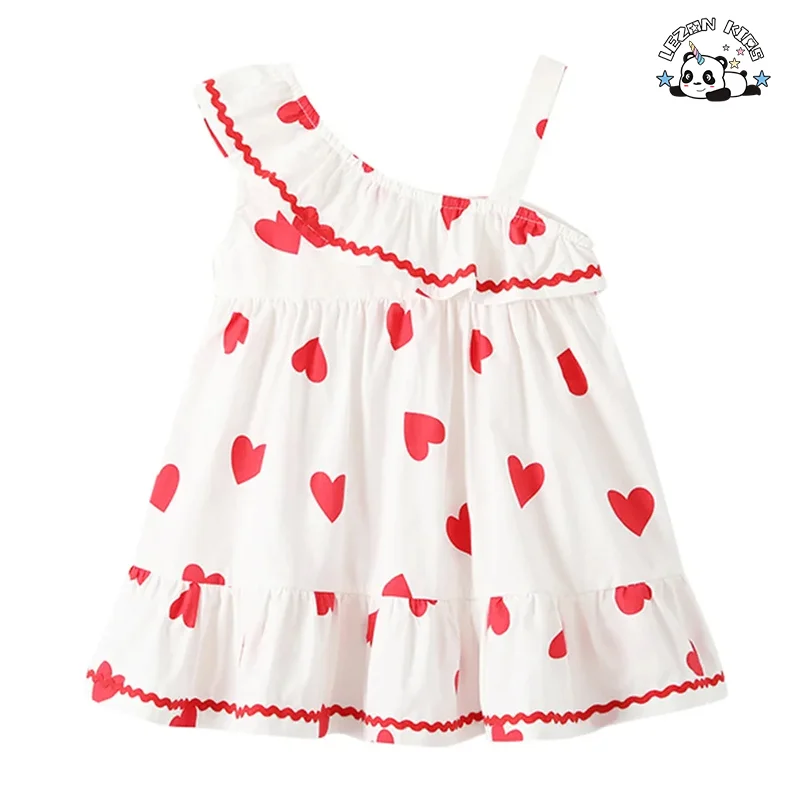 2024 New Clothes Stylish Cotton Vests Children Dresses Fashionable love Girl Princess Dress