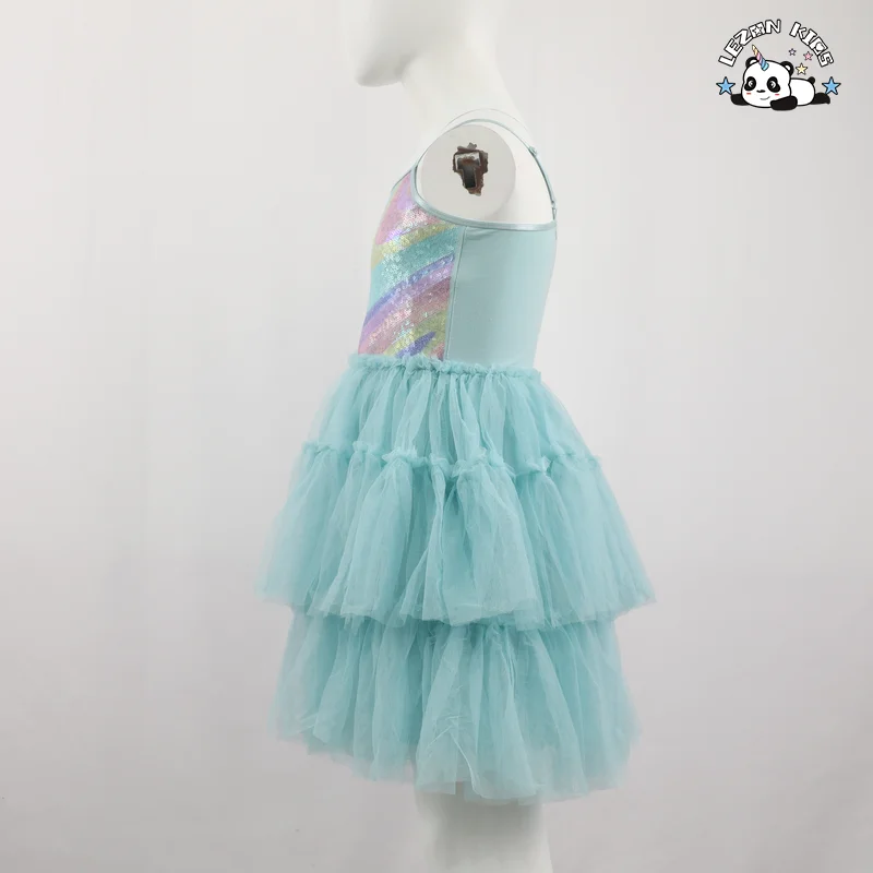 2024 New Fashion Summer Sequin Patches Camisole Dress Cake Daily Dress for 2 to 14 Years Kids Clothing - Product Image