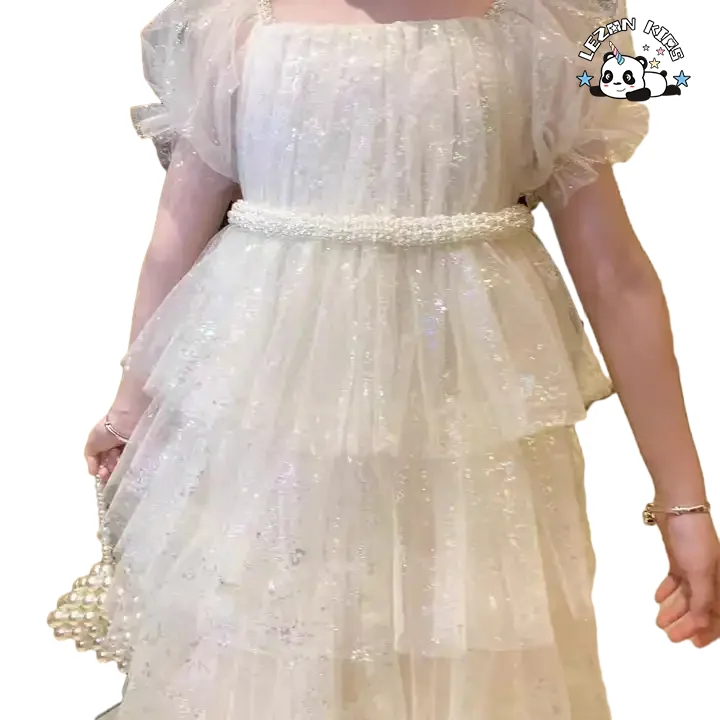 2024 New Fashion summer dress for girls kids girls princess long luxury wedding fairy dress - Product Image
