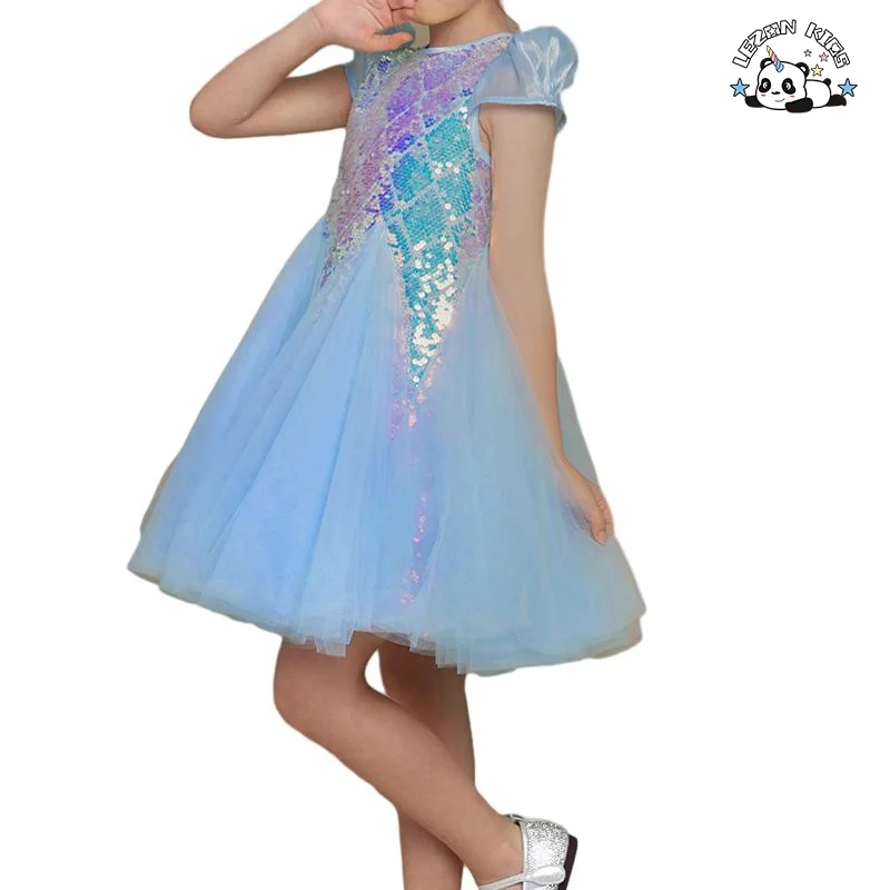 2024 New Spring Summer Kids Tutu Skirt Sequined Dress Party Dress Girl Tulle Dress - Product Image
