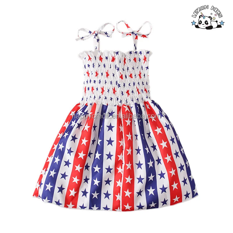 2024 Summer High Quality Independence Day Girls Dresses 2-12 Children Clothing Kids Dresses for Girls - Product Image