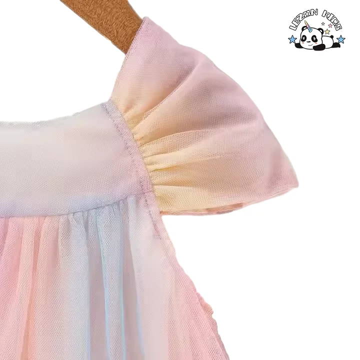 2024 spring and summer sleeveless girls dress Striped Colorful Casual Dresses For Girls Kids - Product Image