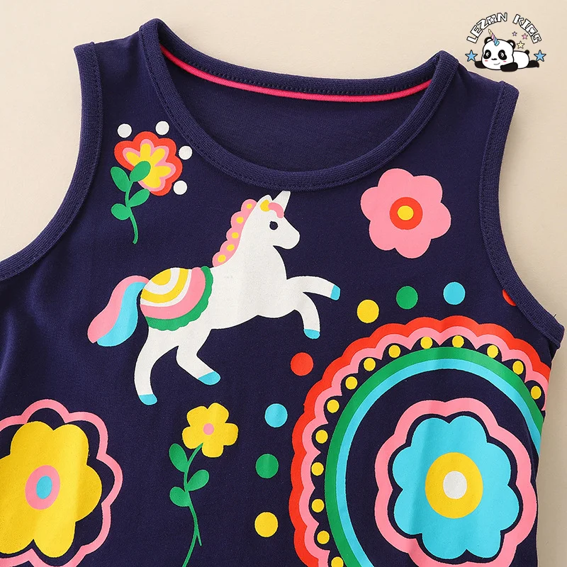 Baby Girl Dress Clothes Floral Print Baby Summer Dress Toddler Girl Sleeveless 100% Cotton Flower Casual Dresses - Product Image
