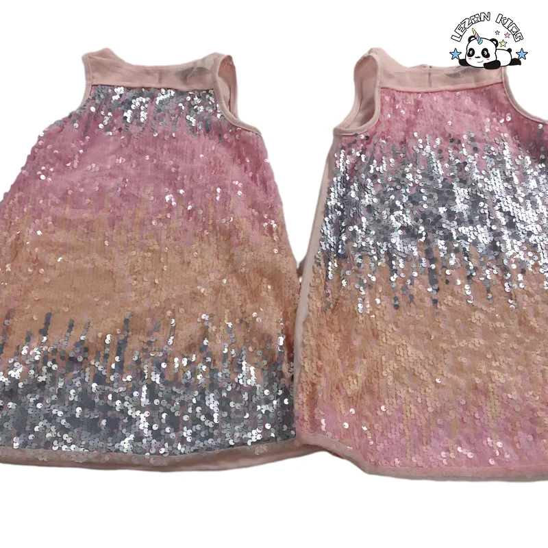 Melhor Novo Produto de 2024 Vestido de Seda sem Mangas para Crianças Últimos Desenhos de Vestidos para Festa - Product Image
