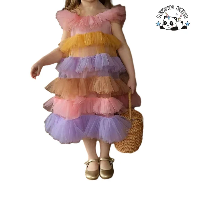 Best New Product of 2024 colorful cute soft tulle cake frocks latest children dress designs - Product Image