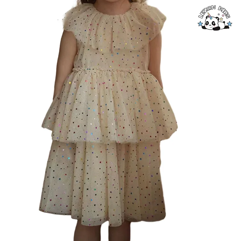 Best New Product of 2024 colorful small star printing tutu cake dress girls dresses 2-12 children clothing - Product Image