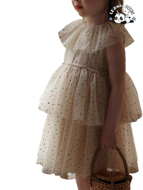 Best New Product of 2024 colorful small star printing tutu cake dress girls dresses 2-12 children clothing - Product Image