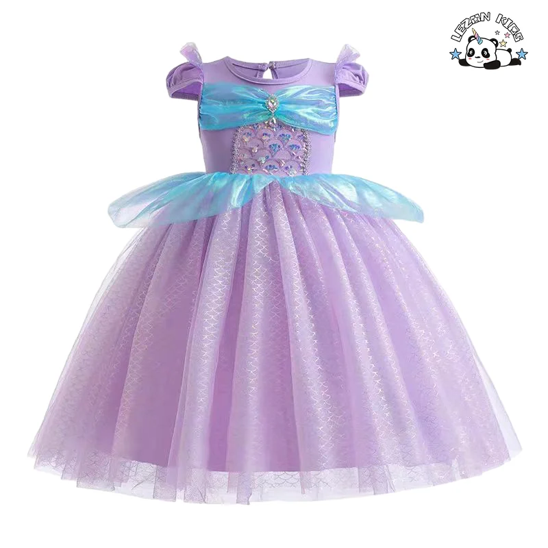 Best New Product of 2024 short sleeve sweet mermaids frocks princess dress for girls