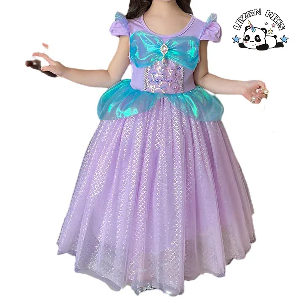 Best New Product of 2024 short sleeve sweet mermaids frocks princess dress for girls - Product Image