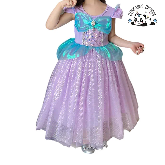 Best New Product of 2024 short sleeve sweet mermaids frocks princess dress for girls - Product Image
