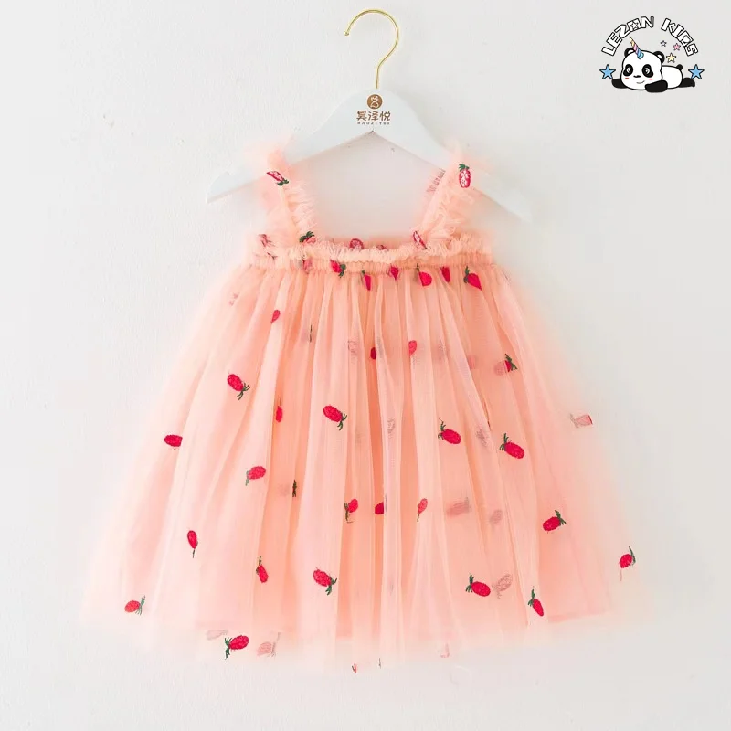 Grande amostra com desconto disponível vestido curto de festa de aniversário sem mangas colorido para meninas - Product Image