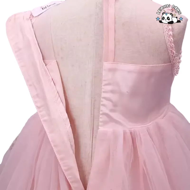 Butterfly Sleeveless Patches Dress Girls Birthday Party Dress Princess TuTu Dress for 2-14 Years - Product Image