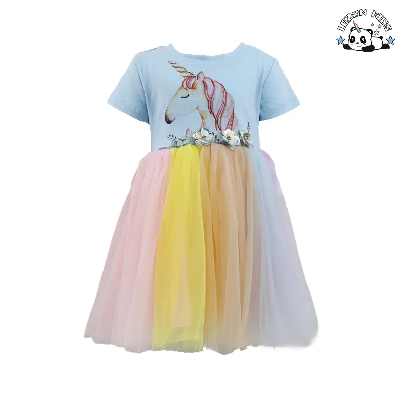 Children's Boutique Clothing Knee Length Simple Frock Design Girls' Chiffon Party Dress for Teenager