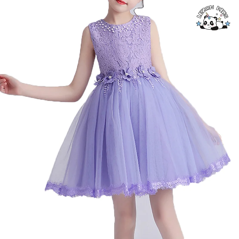 Children's Dress Beaded Fancy Party Flower Dress Frocks Designs Tulle Flower Dresses