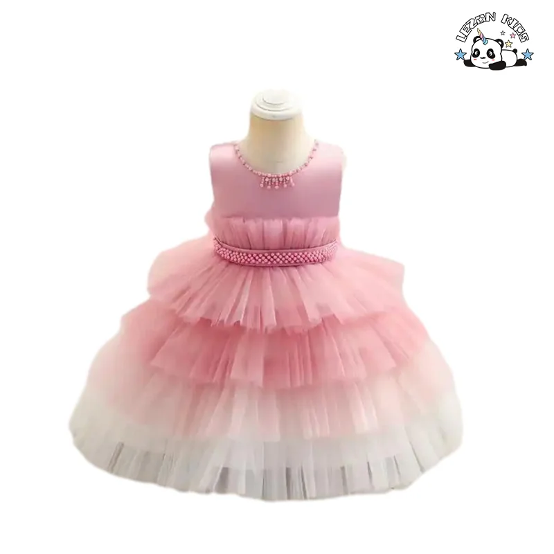 Children's Dress Cake Princess Dress Girl Baby's First Birthday Party Girls Dress for Church - Product Image