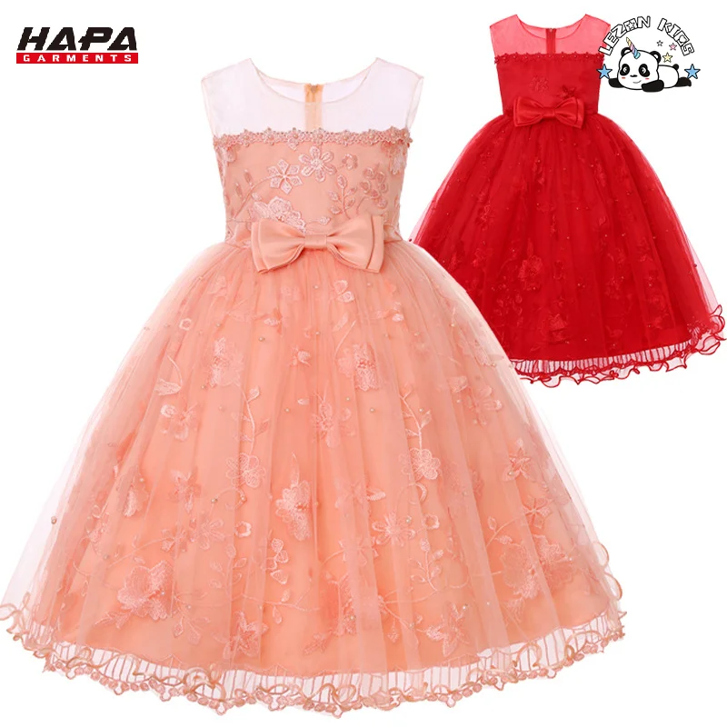 Color Size Customization Children's Embroidered Mesh Princess Dress Puff Party Girls Dress - Product Image