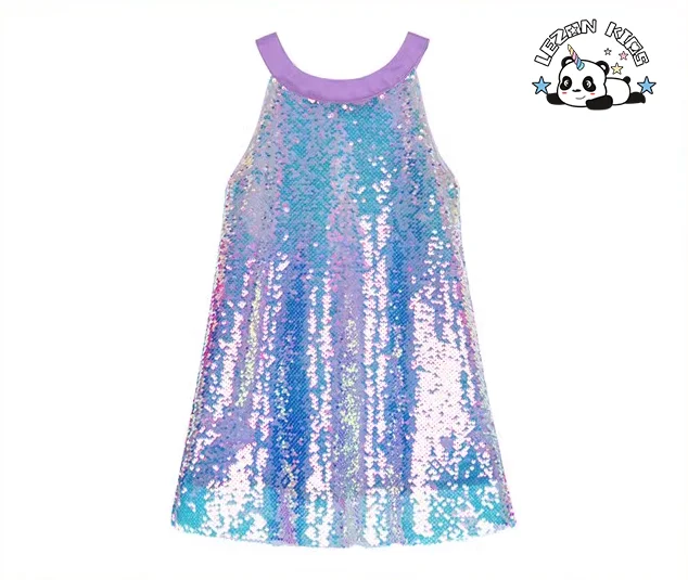 Color Size Design Customization Summer Dress Daily Life Girls Dress Sequin Girls Dresses - Product Image