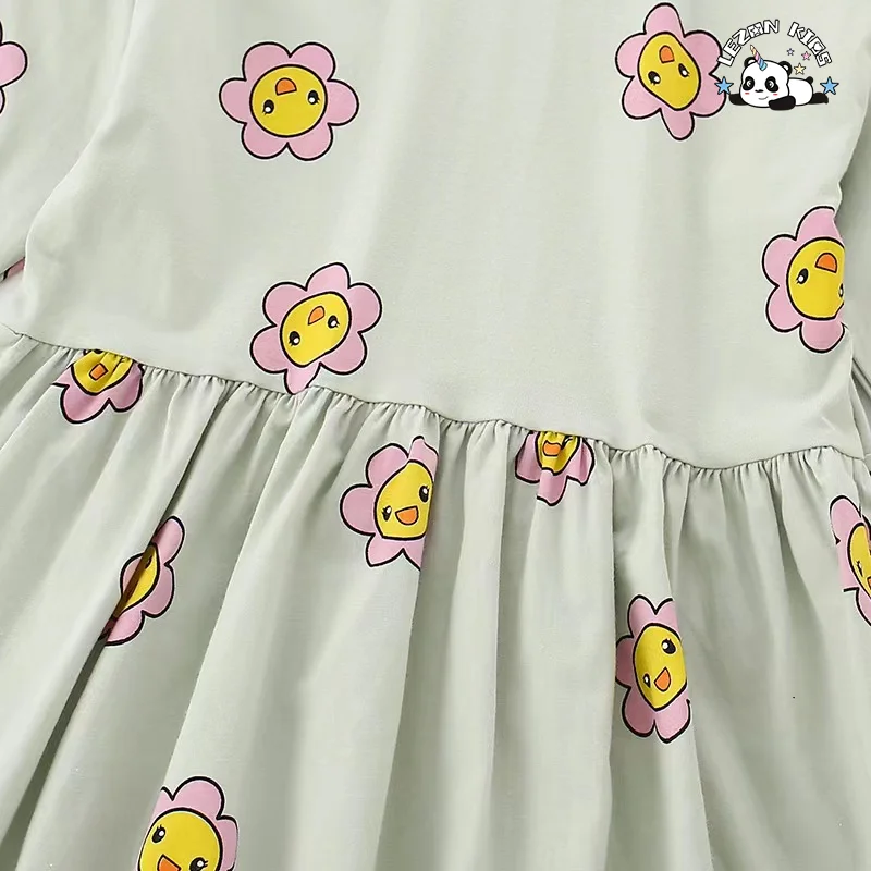 Colors Sizes Customization Brief Cotton Flower Girls Cotton Dresses Kids Clothing - Product Image