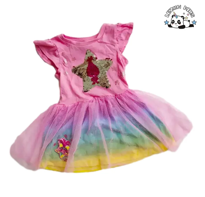 Custom Children Clothing Flip Sequin Dress For kids Princess Frocks For 12 Years Girls