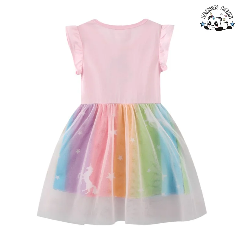 Custom Designs Cotton Girls Unicorn Dress Tutu Latest Children Dress - Product Image