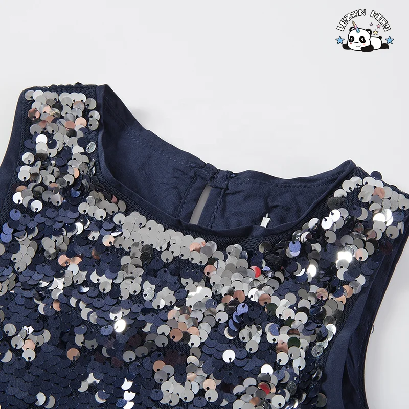 Custom Fashion Sleeveless Girls Dress Princess Style New Style Sequins Beading Western Decor Parties Girls Dress - Product Image