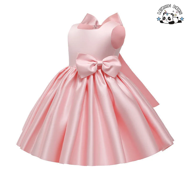 Custom Kids Clothing Children Pageant Wedding Birthday Party Dress Baby Dress Bow Princess  Flower Girls' Dresses