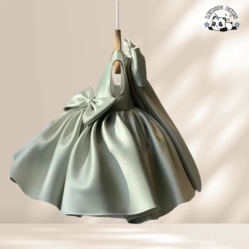 Custom Kids Clothing Children Pageant Wedding Birthday Party Dress Baby Dress Bow Princess Flower Girls' Dresses - Product Image